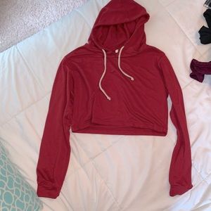 Cropped red hoody